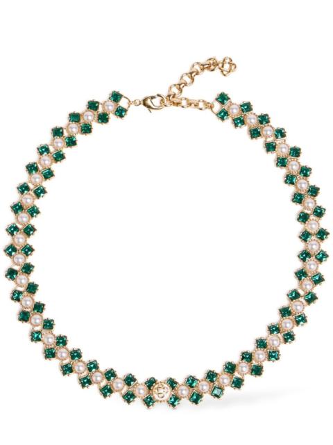 CASABLANCA Crystal & pearl necklace