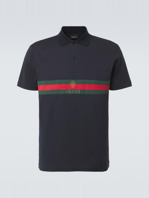 GUCCI Web Stripe cotton jersey polo shirt