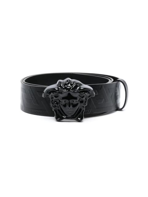 Medusa logo leather belt