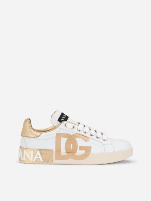 Calfskin Portofino sneakers with DG logo