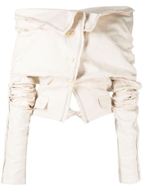 JACQUEMUS Camargue scrunched blouse