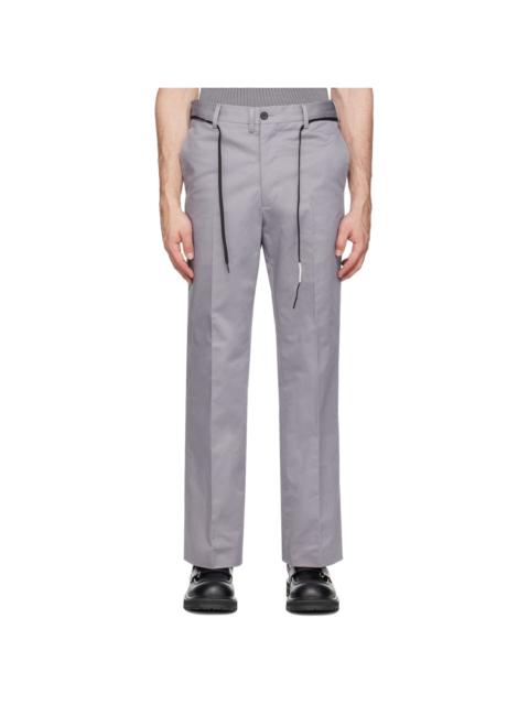 Marni Gray Straight-Leg Trousers