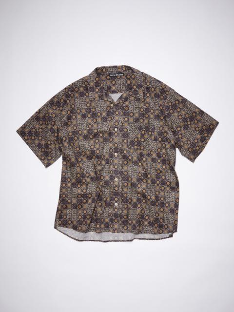 Printed button-up shirt - Cacao brown/multi