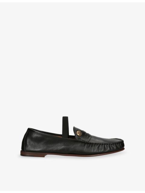 VERSACE Medusa-Embellished Leather Loafers