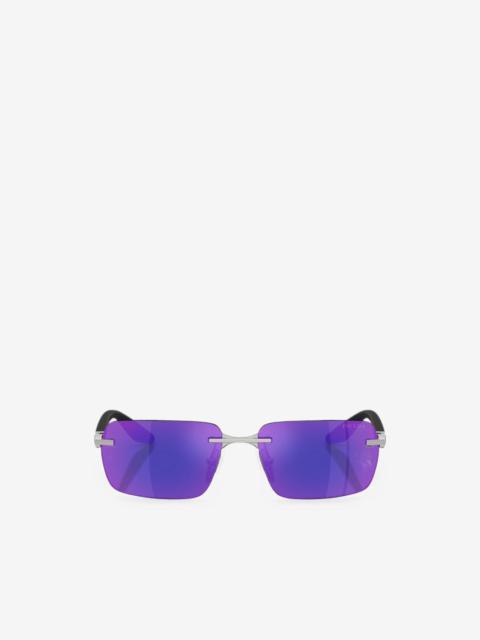 Prada rimless rectangle-frame sunglasses