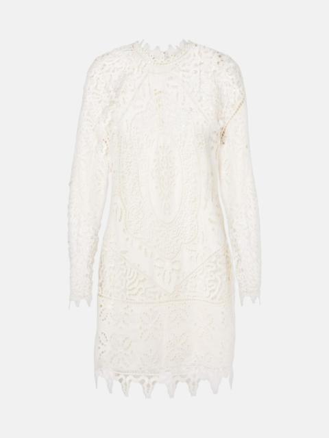 ULLA JOHNSON Eleni linen lace minidress