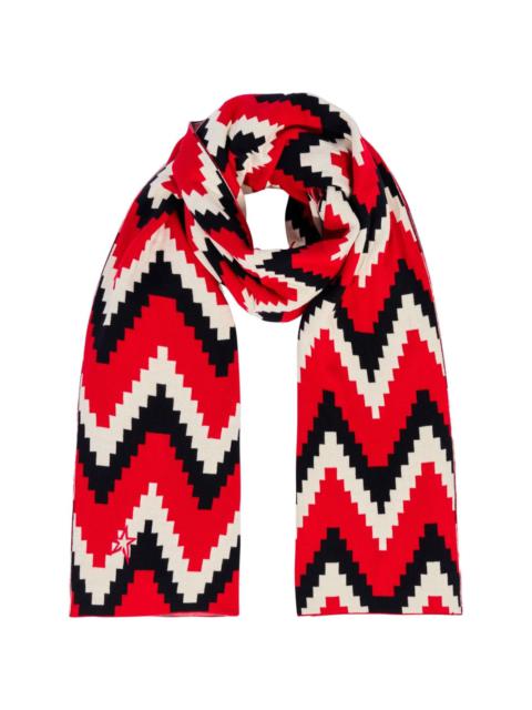 PERFECT MOMENT chevron-print merino scarf