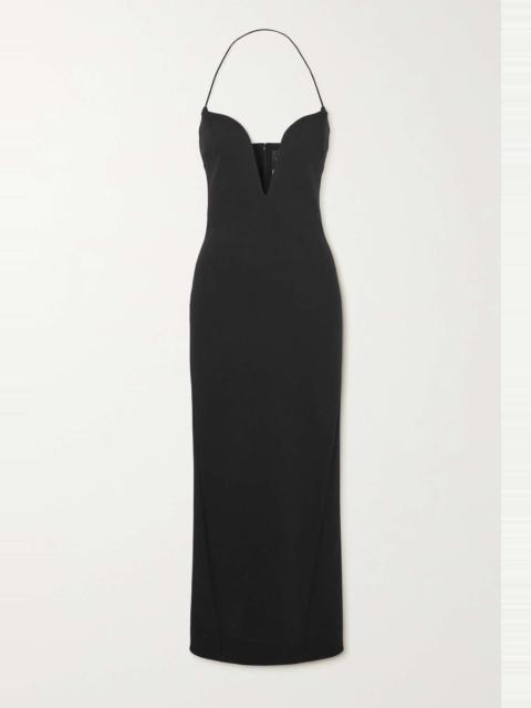 Givenchy Grain de poudre stretch wool-blend halterneck midi dress