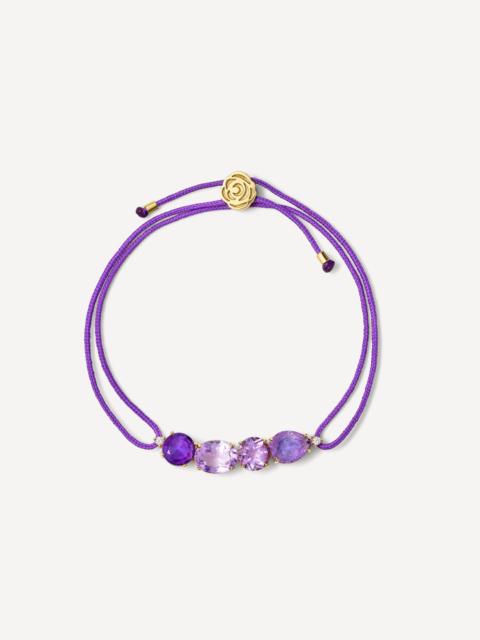 TOUS Gold Bracelet with diamonds, gemstones and purple cord TOUS ATELIER