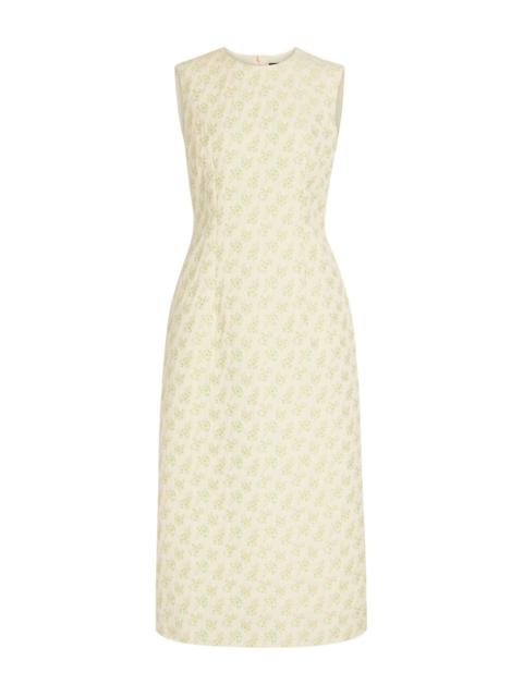 Simone Rocha Simone Rocha Bustle Contour Floral Cotton-blend Midi Dress