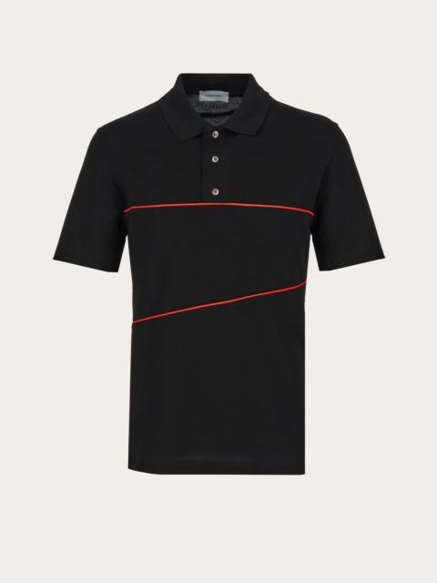 FERRAGAMO Polo with contrasting piping