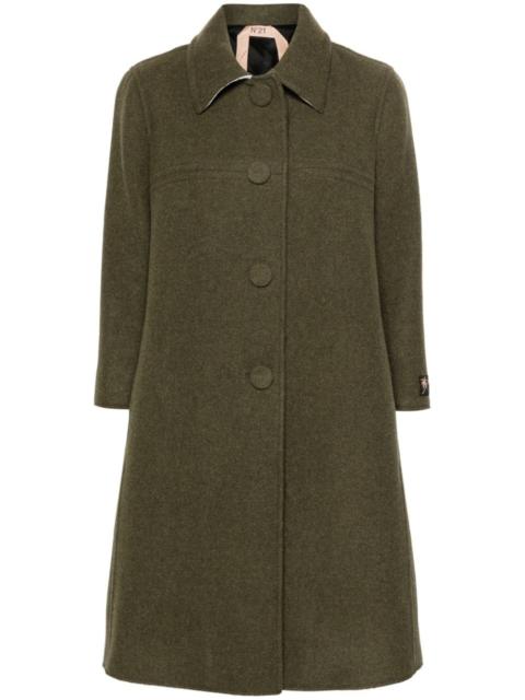 N°21 single-breasted felted coat