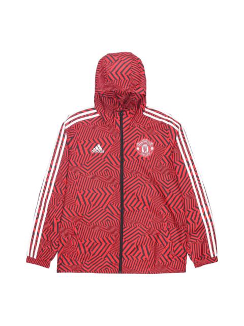 adidas MUFC WINDBREAKR Manchester United Soccer/Football Sports Hooded Jacket Red FR3844