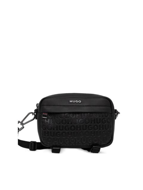 HUGO embossed-logo messenger bag