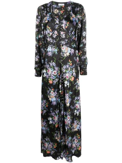 rabanne floral print long-sleeve maxi dress