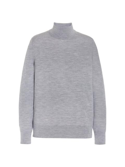 Jermaine Knit Turtleneck in Heather Grey Merino Wool