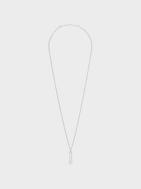 CELINE Celine Arrow Necklace in Brass with Rhodium Finish and Crystals