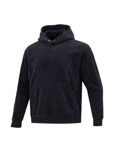 Jordan Air Jordan Solid Color Embroidered Polar Fleece Hooded Long Sleeves Hoodie Men's Black DV1572-010