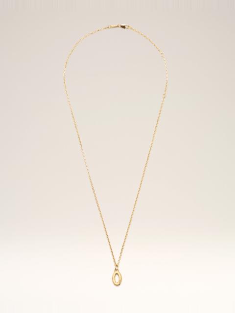AMI Paris GOLD BRASS HAMMERED "0" PENDANT NECKLACE