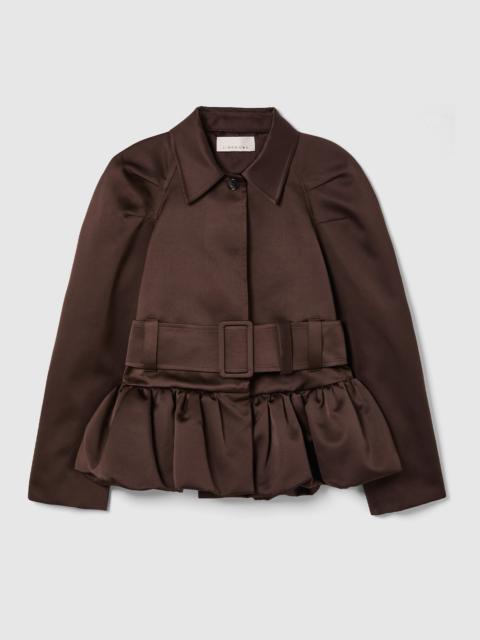 LIBEROWE CHOCOLATE PEPLUM RAINCOAT