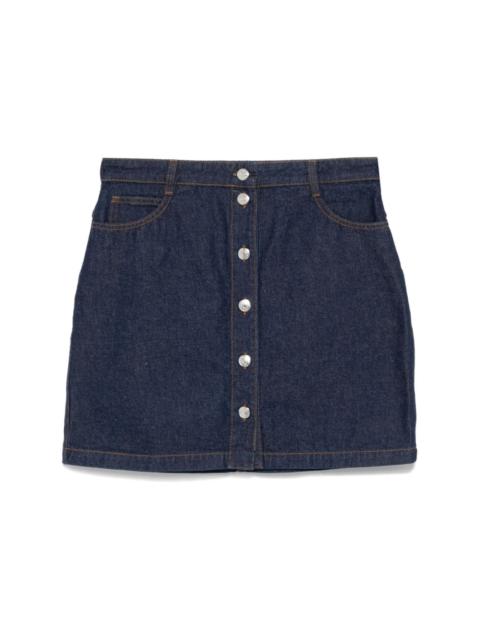 Maison Kitsuné button-up denim mini skirt