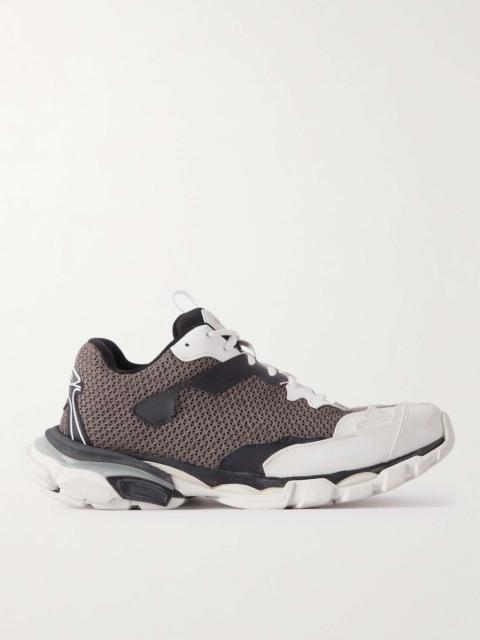 Track.3 Distressed Mesh, Nylon and Rubber Sneakers
