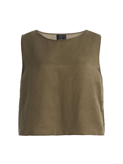 LESET Daniel Cropped Cotton Top green