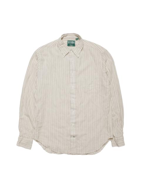 Gitman Vintage Ecru Brushed Dobby Stripe Shirt