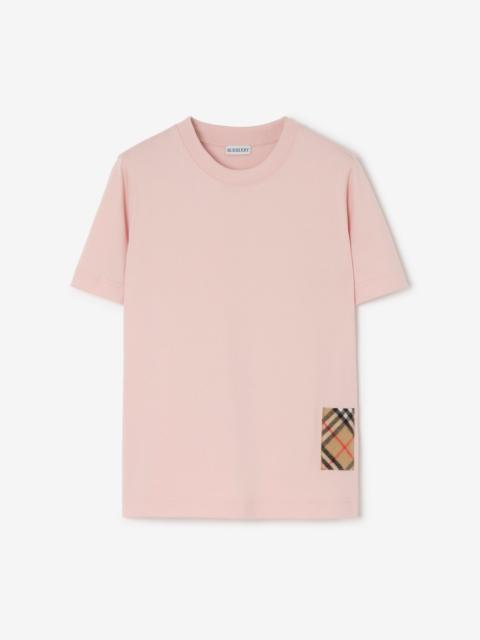 Burberry Check Label Cotton T-shirt