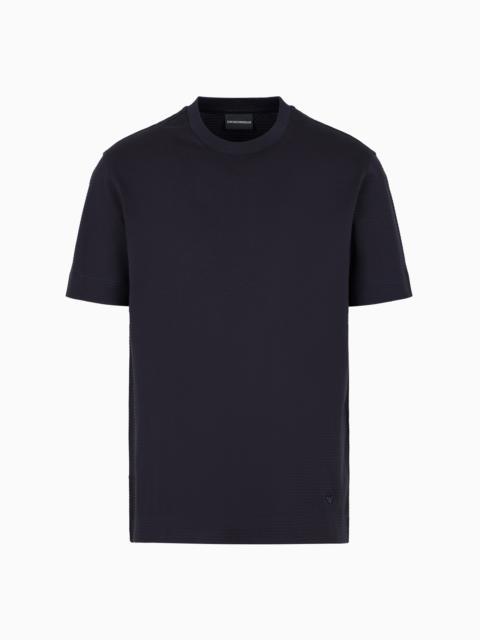EMPORIO ARMANI 3D-effect ASV embossed jacquard jersey T-shirt
