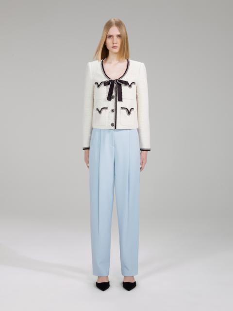 self-portrait Metallic Bouclé Crop Jacket