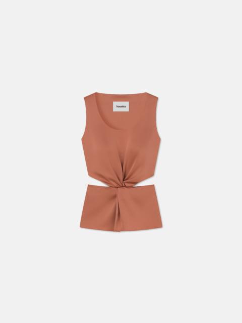 Cut-Out Slip Satin Top