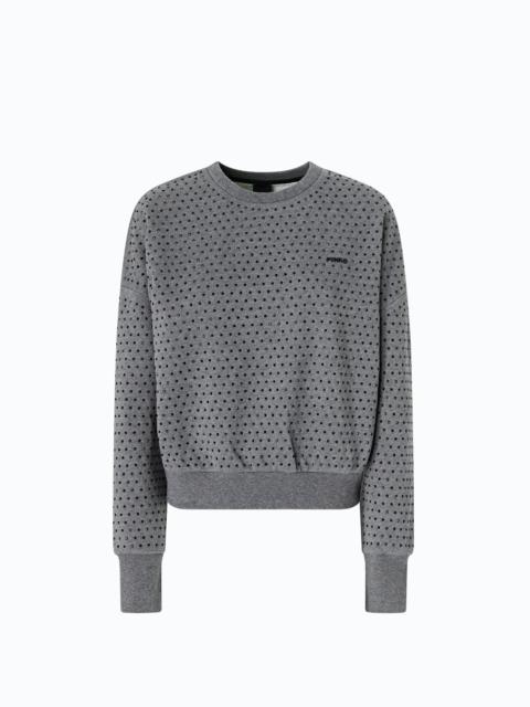 PINKO FULLY RHINESTONED FLEECE SWEATER