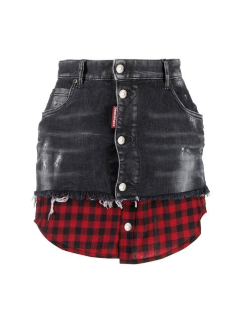 DSQUARED2 layered denim miniskirt