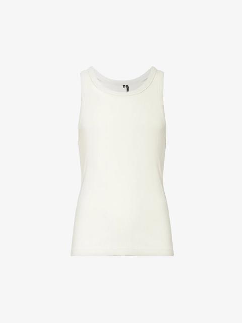 Scoop-neck regular-fit stretch-organic cotton top