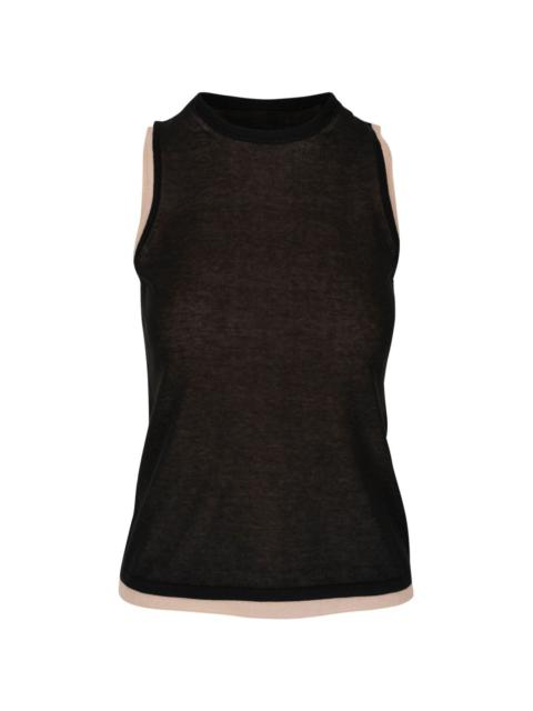 contrast-trim knit tank top