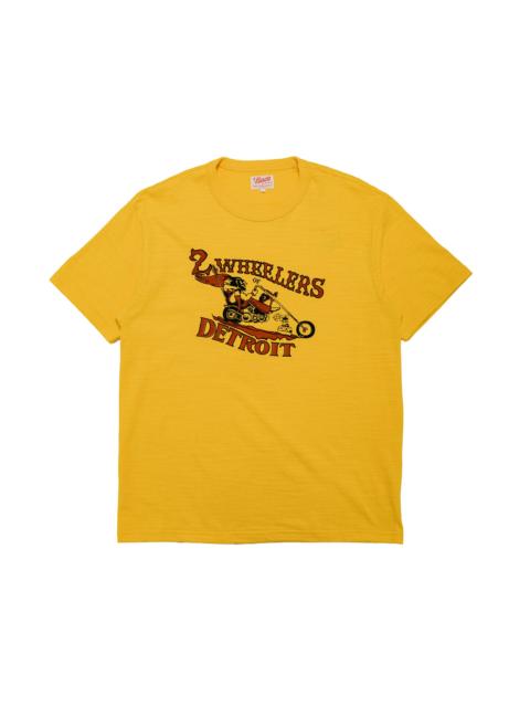 The Real McCoys BC26009 Athletic T-Shirt / 2-Wheelers of Detroit Yellow
