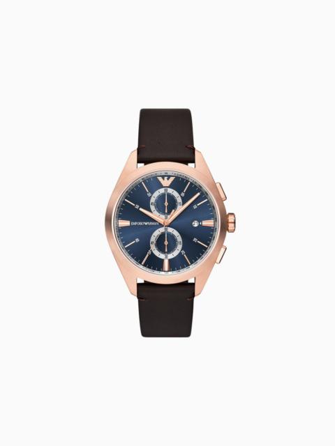 EMPORIO ARMANI Chronograph Brown Leather Watch