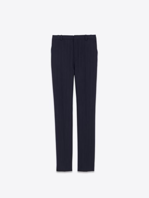 SAINT LAURENT high-waisted pants in rive gauche striped flannel