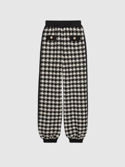 Houndstooth wool pant