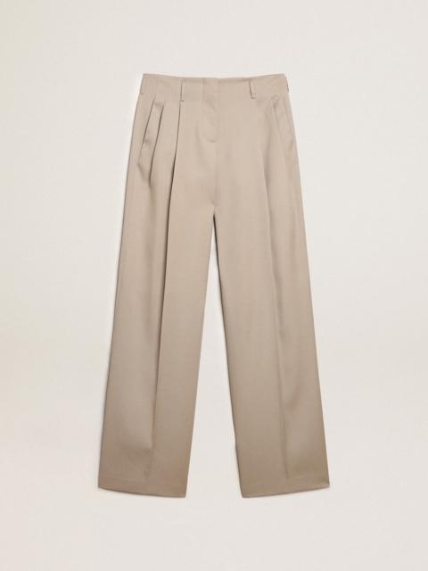 Golden Goose Pants in light beige wool gabardine