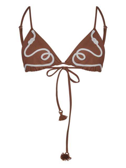 Johanna Ortiz rope-embroidered bikini top