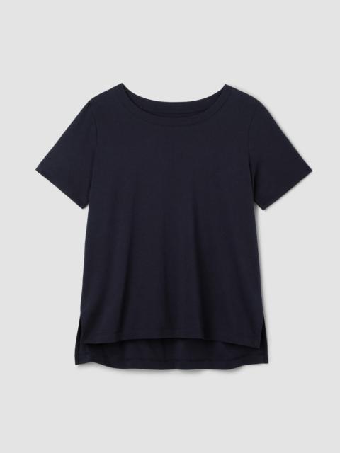 EILEEN FISHER Organic Cotton Interlock Jewel Neck Sleep Tee
