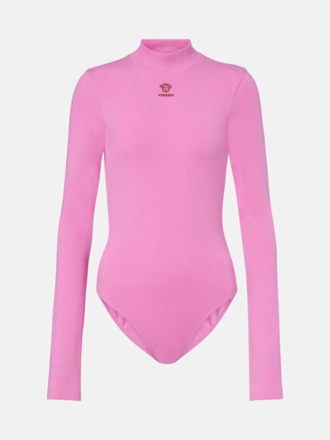 VERSACE Logo cotton-blend jersey bodysuit