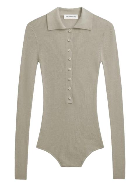 The Frankie Shop Solana polo-collar bodysuit
