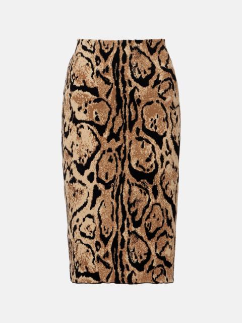 Jacquard pencil skirt