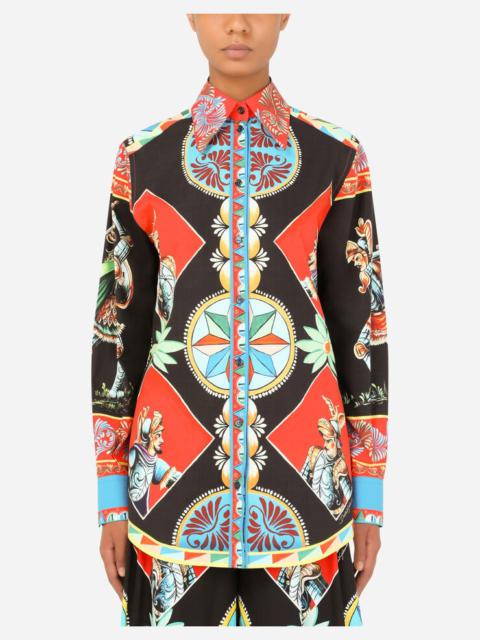 Carretto-print poplin shirt