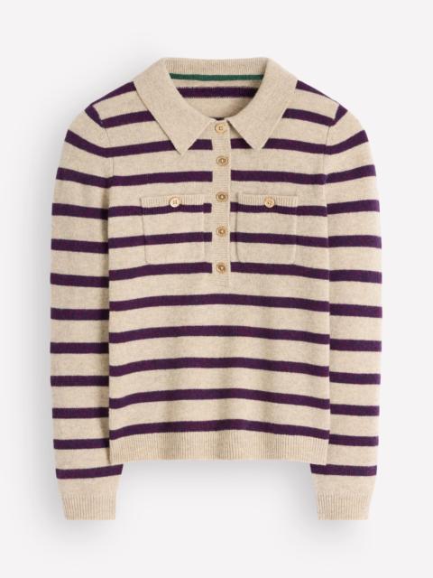 BODEN Marianne Merino Wool Sweater-Mink, Stripe