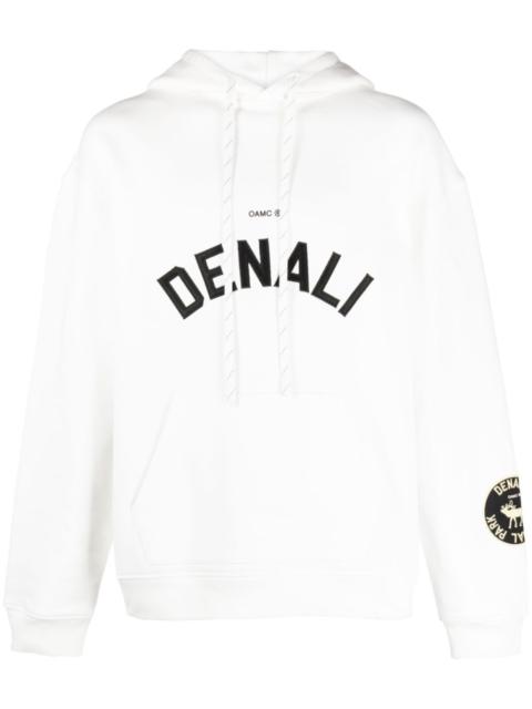 logo-embroidered drawstring hoodie