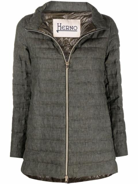 Herno zip-up linen padded coat